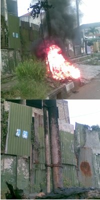 Satu Tiang Listrik di Dadali Terbakar